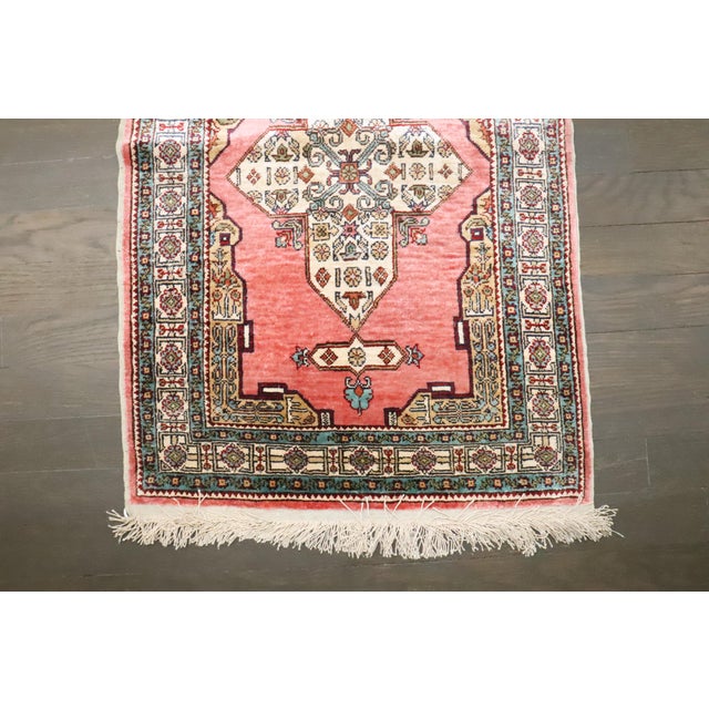Silk Vintage Pink Turkish Rug, 1'8'' X 2'6'' | Chairish