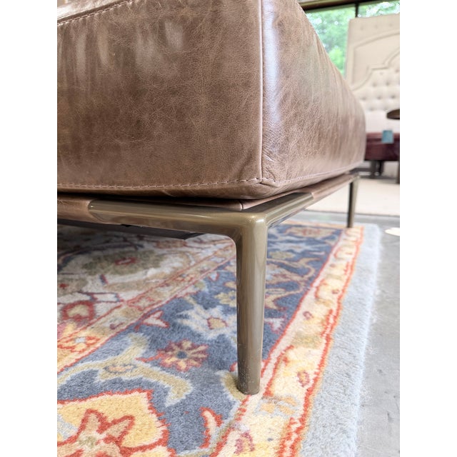American Leather Barcelona Leather Sofa & Dual Ottoman Lounge Set in Umbria S’More Leather For Sale - Image 11 of 12