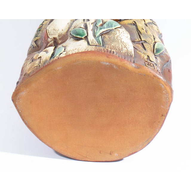 Ceramic 2012 Signed Studio Pottery Floor Vase Barry Unitas Barnes For Sale - Image 7 of 7