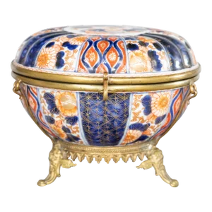19th Century Imari Porcelain Lidded Bowl Jewelry Box