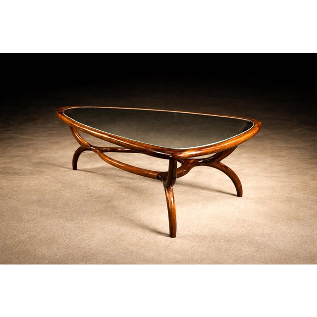 “Egg” Coffee Table in Caviuna Wood & Glass by Giuseppe Scapinelli, Brazil, 1950s For Sale In New York - Image 6 of 15