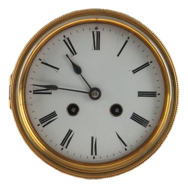 French Malachite Mantel Clock by Vincenti & Cie, Paris, circa 1855 For Sale