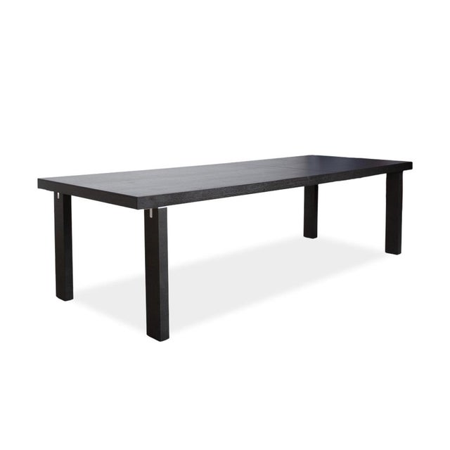 Extendable Dining Table in Black Oak from Contours For Sale - Image 4 of 12