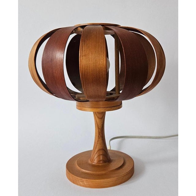 Mid-Century Veneer Table Lamp, Denmark, 1960s For Sale - Image 6 of 18