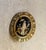 Asian Gold Tone/Black Asian-Style Geisha Brooch For Sale - Image 3 of 4