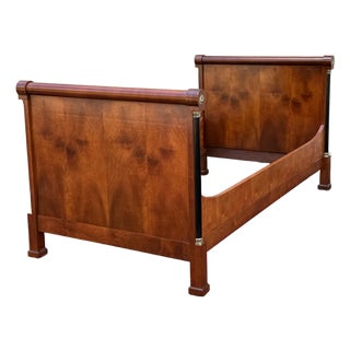 French Empire Flame Mahogany Twin Bed For Sale