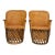 Vintage Leather & Wood Armchairs - A Pair For Sale