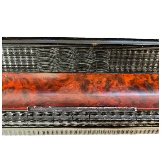 19th Century Italian Two-Tone Wood Frame, crafted with elegant combination of Ebonized Ripple Finish and Faux Tortoise...