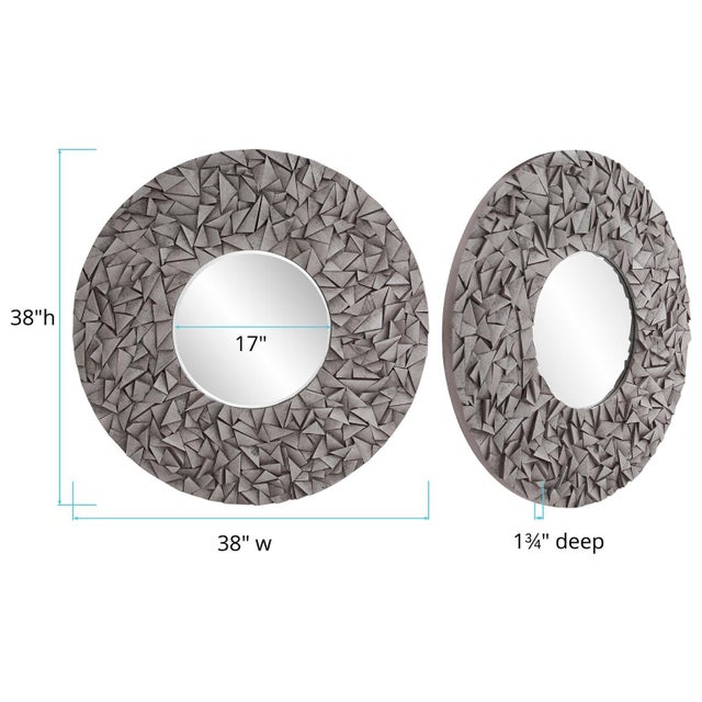 Gray Pablo Round Mirror For Sale - Image 8 of 9