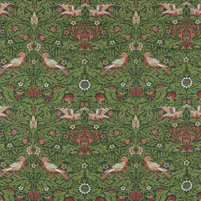 Morris & Co Bird Tapestry Fabric in Tump Green - a Sample For Sale