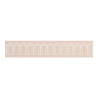 Schumacher X Miles Redd Arches Embroidery Tape Trim in Blush For Sale