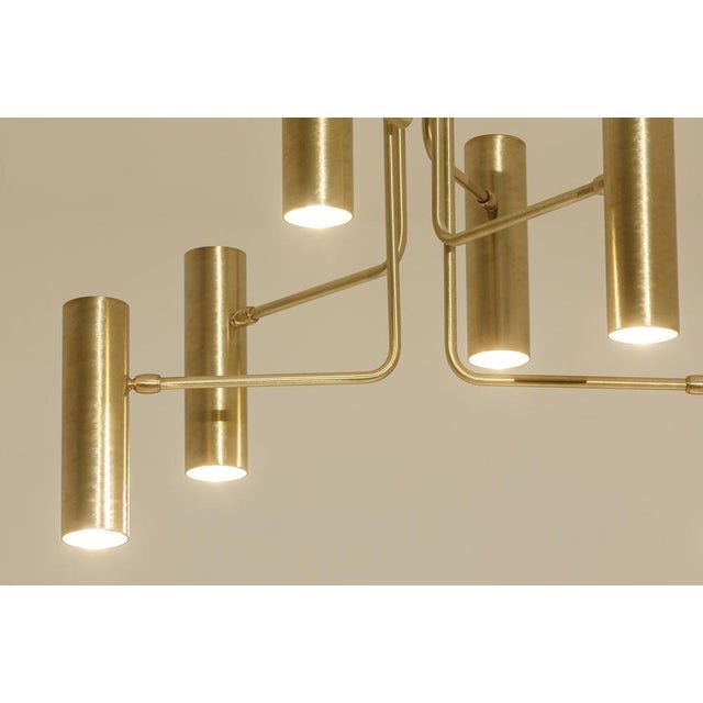 TF660 Suspension Lamp in Satin Brass with Orientable Tubular Diffusers by Daluce For Sale - Image 4 of 8