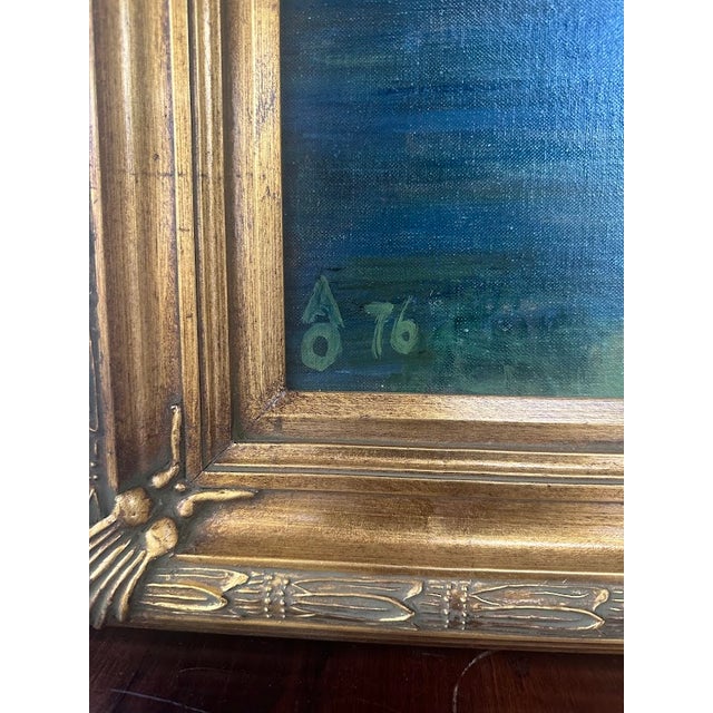 Vintage Oil on Canvasboard by A. Oberdorfer For Sale - Image 4 of 5