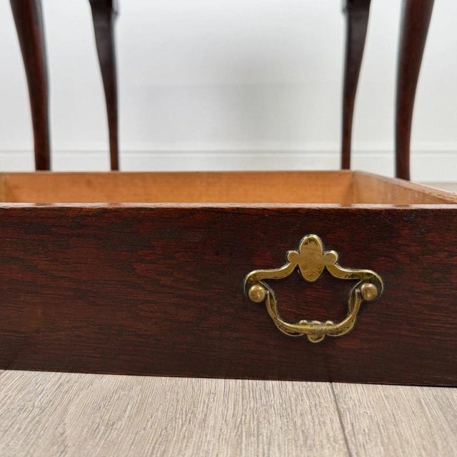 18th Century English Oak Side Table with Cabriole Legs For Sale - Image 11 of 12