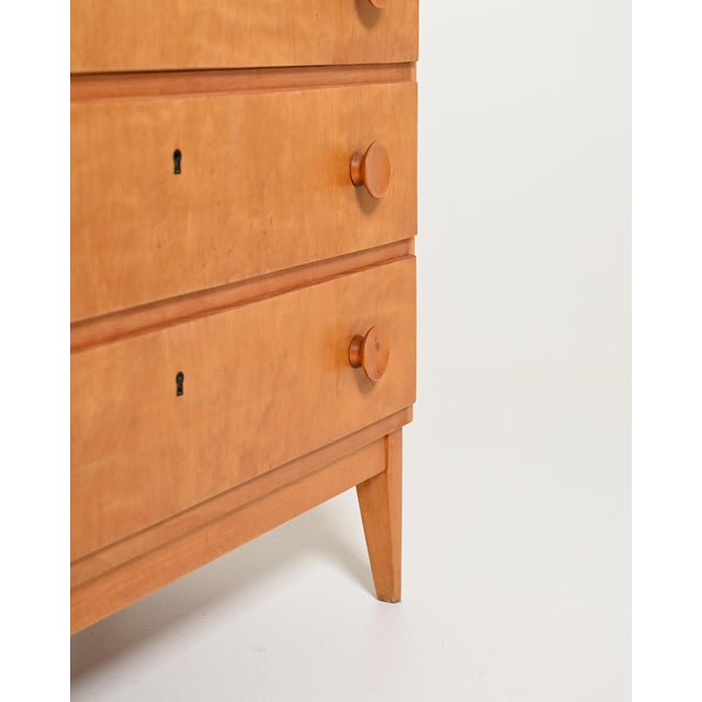 1950s Vintage Scandinavian Birch Chest of Drawers, 1950s For Sale - Image 5 of 10