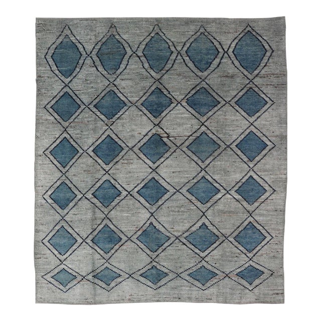 Modern Design Tribal Rug by Keivan Woven Arts With Diamond Pattern For Sale