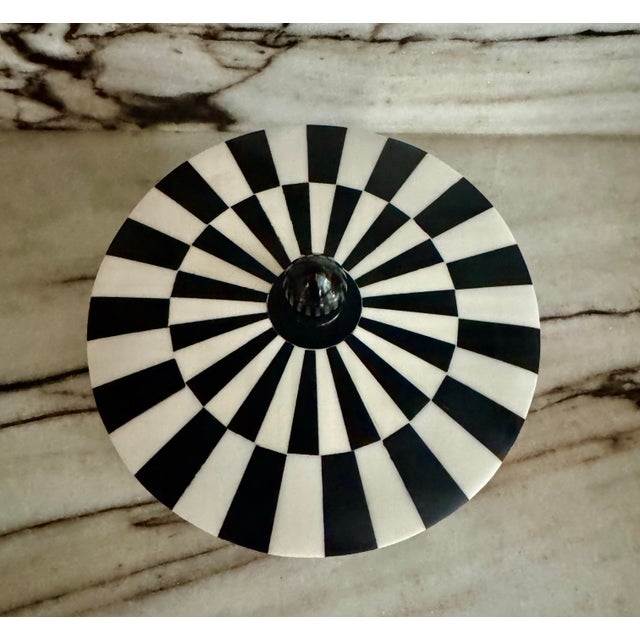 1990s Inlaid Black & White Handmade Box For Sale - Image 5 of 6