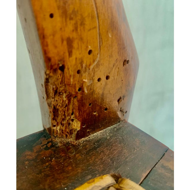 Early 20th Century Vintage Petite Boudoir Chair, Turned Fruitwood Legs and Stretcher With Balloon Caned Back and Seat, in the Style of Louis XVI For Sale - Image 9 of 12