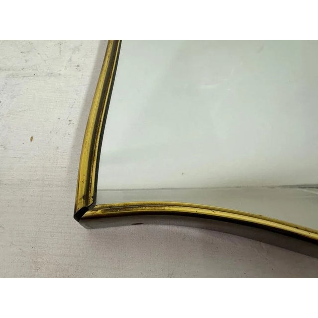 Metal Italian Brass Mirror, 1950s For Sale - Image 7 of 12