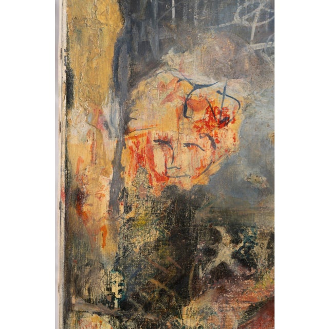 Pierre Henry, Faces, 1970s, Oil on Canvas, in Good conditions. Designed 1970 to 1979 This piece is attributed to the...