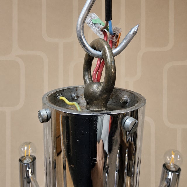 Large Vintage Italian Space Age Chandelier in Chrome by Gaetano Sciolari, 1970s For Sale - Image 14 of 18