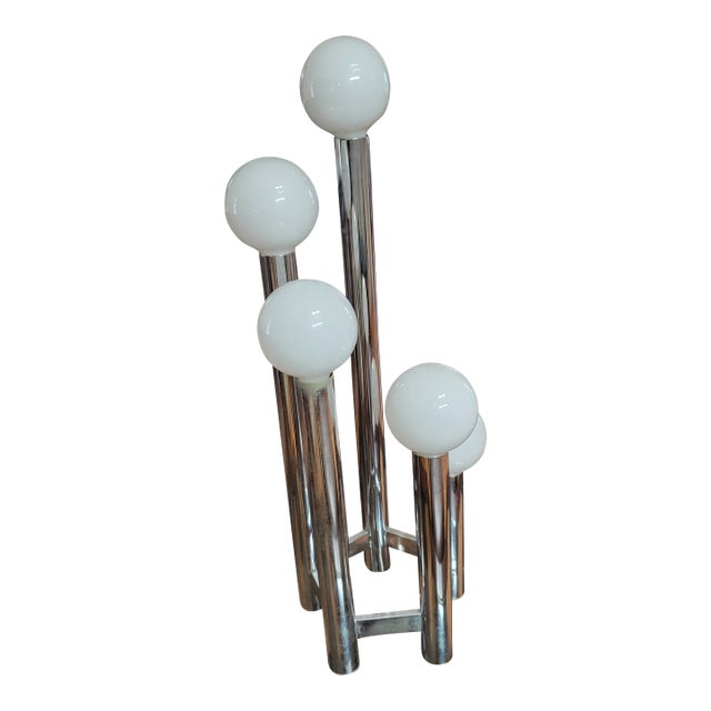 1970s Hexagonal Chrome Tower Lamp For Sale