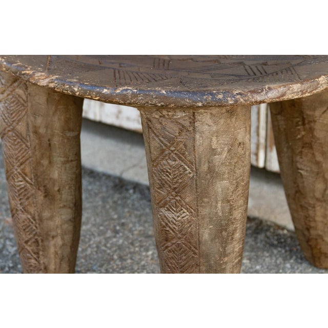 19th Century African Geometric Motif Senufo Side Table For Sale - Image 5 of 10