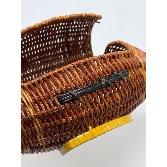 Vintage Wicker Football Basket For Sale - Image 4 of 9