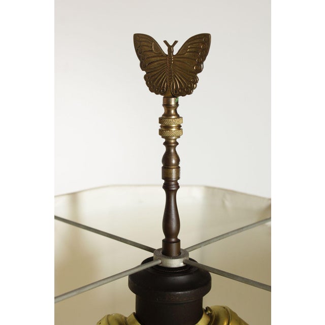 Asian Style Vintage Glazed Porcelain Table Lamp For Sale - Image 4 of 12