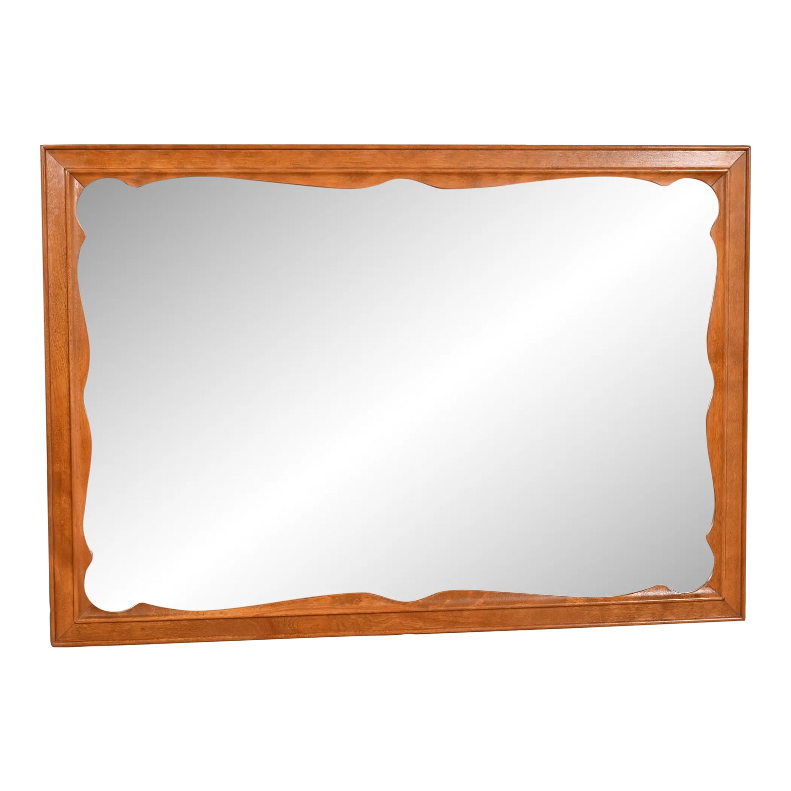 Ethan Allen American Colonial Carved Maple Framed Wall Mirror