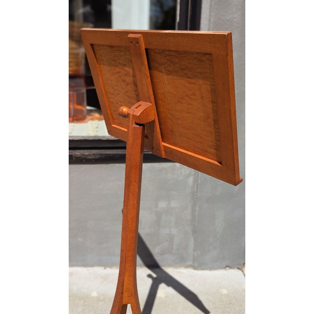 Art Deco 1940s Burlwood Podium Stand With Art Deco Elegance For Sale - Image 3 of 5