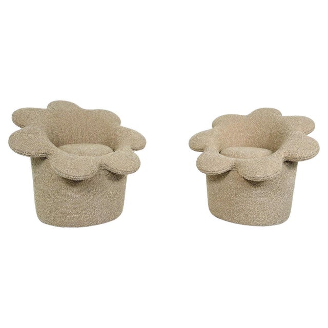 Textile Set of Vintage Flowers Lounge Chairs For Sale - Image 7 of 7