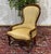 Napoleon III 19th century walnut chaise longue - W=60cm, H=97cm, seat H=42cm, D=67cm.