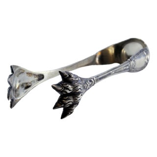 Silver Claw Shaped Ice Tongs For Sale