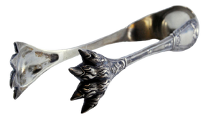 Silver Claw Shaped Ice Tongs