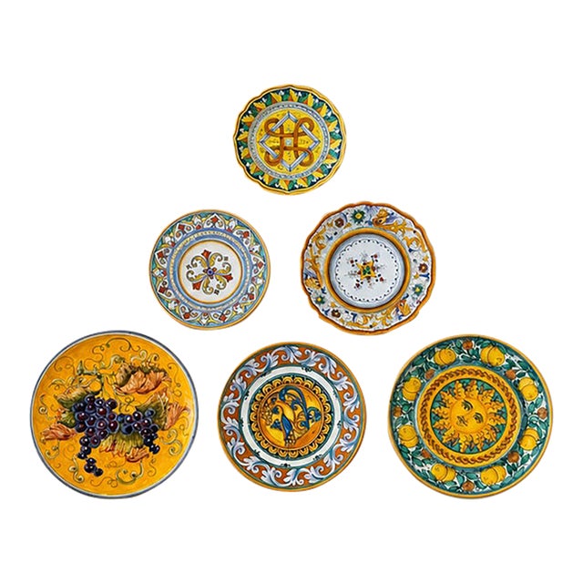 Set of 6 Italian Decorative Italian Wall Plates – Made for Cottura For Sale