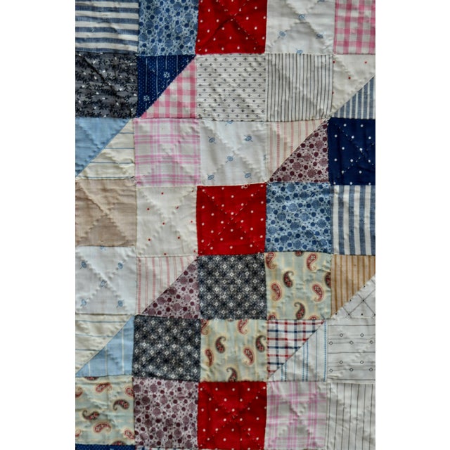 1910s ”Trip Around the World” Antique Quilt - For Sale - Image 12 of 16