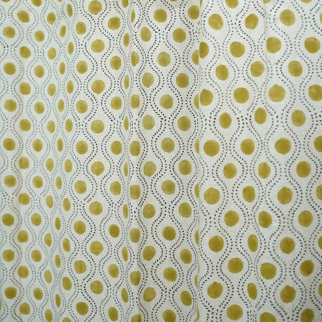 Textile Decorative Linen Window Curtain Semi-Sheer Block Print for Bedroom & Lounge Size 54"x63" - Raaj Bhog For Sale - Image 7 of 7