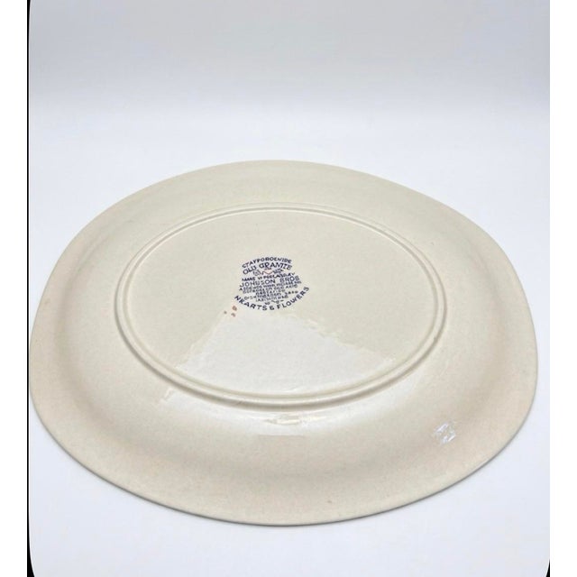 Johnson Brothers Vintage Johnson Bros Staffordshire Old Granite Ironstone "Hearts & Flowers" Serving Platter - 12 1/4" X 9 5/8" For Sale - Image 4 of 7