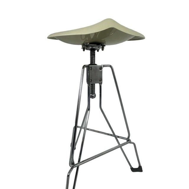 Vintage Industrial Bar Stool with Tractor Seat by Yasu Sasamoto for Dulton For Sale - Image 6 of 9