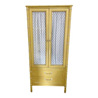 Vintage Thomasville Faux Bamboo Wardrobe For Sale