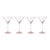 Contemporary Malden 4-Piece Set Optic Martini Glasses, Pink For Sale - Image 3 of 3