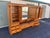 1980s Thomasville Illuminated Oak Queen Bed Unit- Headboard, Bridge, Nightstand Armoires, and Mirror For Sale - Image 5 of 12