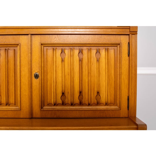 Pair German Oak 3 Piece Open Bookcase Cabinets For Sale - Image 12 of 18