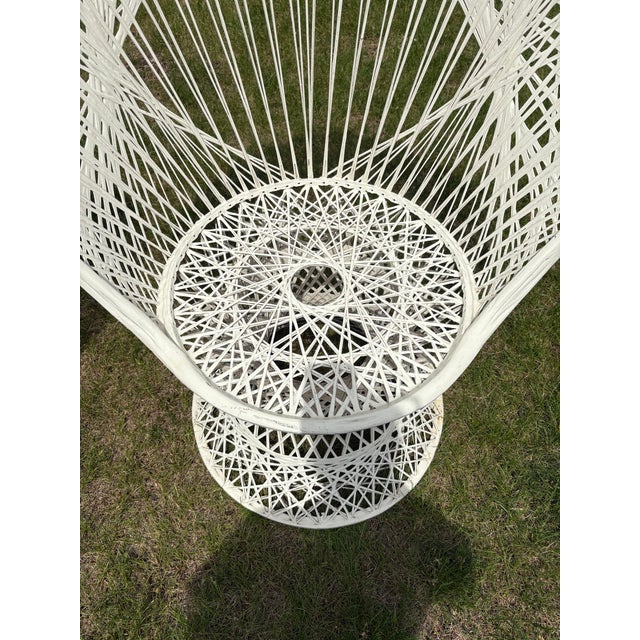 Russell Woodard Mid Century Russel Woodward Spun Fiberglass Peacock Chairs - A Pair For Sale - Image 4 of 8