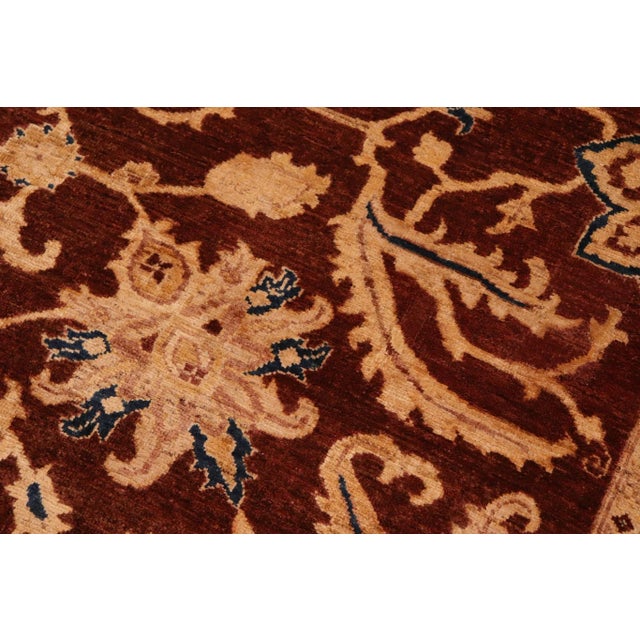 1990s Oriental Ziegler Brown Blue Hand-Knotted Wool Rug - 8'1'' X 11'1'' For Sale - Image 5 of 8