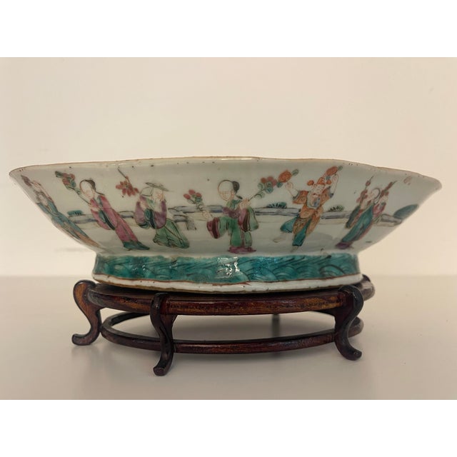 Antique Chinese Scholar's Famille Rose Porcelain Brush Washer, 19th C Qing Dynasty For Sale In Los Angeles - Image 6 of 10