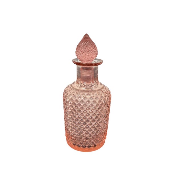 Vintage Pink Pressed Glass Bathroom Vanity Set, 1960s, Set of 4 For Sale - Image 12 of 13
