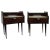 Brown Mid-Century Italian Art Deco Nightstands in Wood, Brass & Glass, 1950s, Set of 2 For Sale - Image 8 of 8