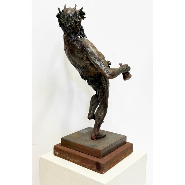 Metal Large Stylized Metal Sculpture of Bacchus, Roman God of Wine For Sale - Image 7 of 13